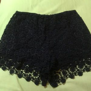 Black lace shorts